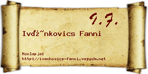 Ivánkovics Fanni névjegykártya